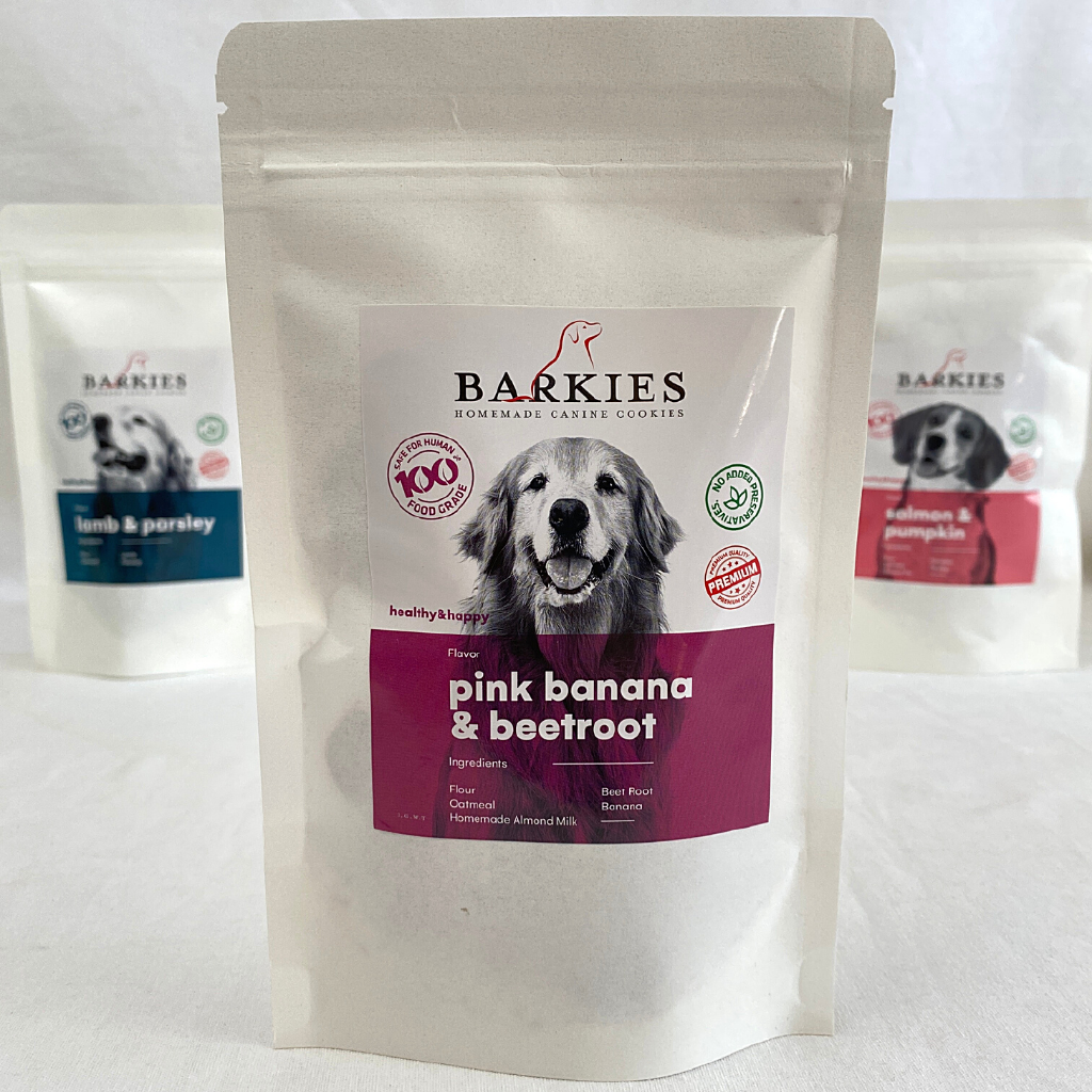 

BARKIES Snack Anjing Premium PINK BANANA And Beetroot 70g