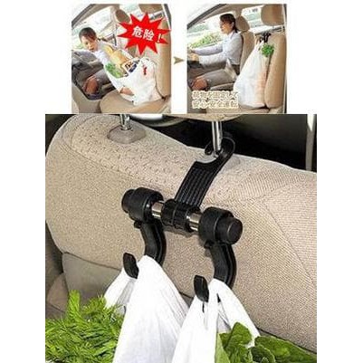 Gantungan Barang Mobil Car Seat Hanger Hook Holder Bag Organizer 2in1