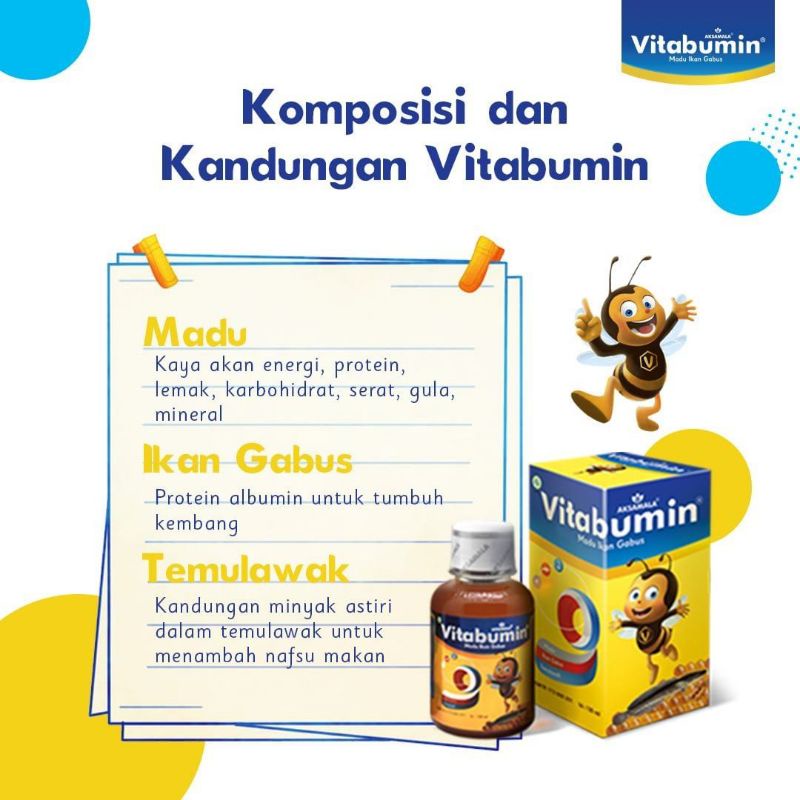 VITABUMIN SIRUP 130 ML - MADU IKAN GABUS TEMULAWAK - PENAMBAH NAFSU MAKAN ANAK