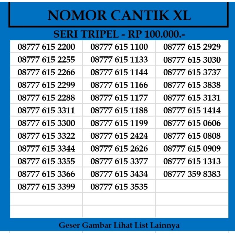 Jual Nomor Cantik XL AXIATA 4G LTE (A) | Shopee Indonesia