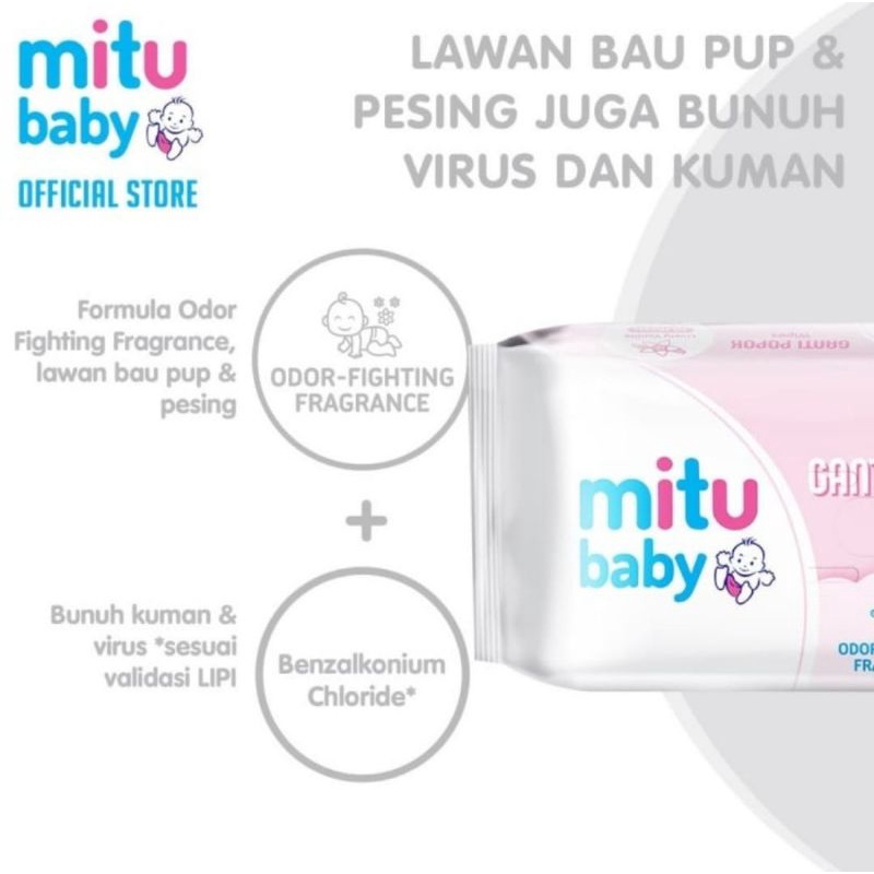 Mitu Baby Wipes 50s Beli 1 Gratis 1/Tisu Basah Ganti Popok Bayi/Tisu Basah Bayi