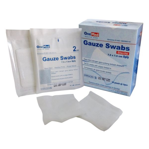 Kasa Steril Gauze Swabs 7,5x7,5cm 8ply OneMed OJB