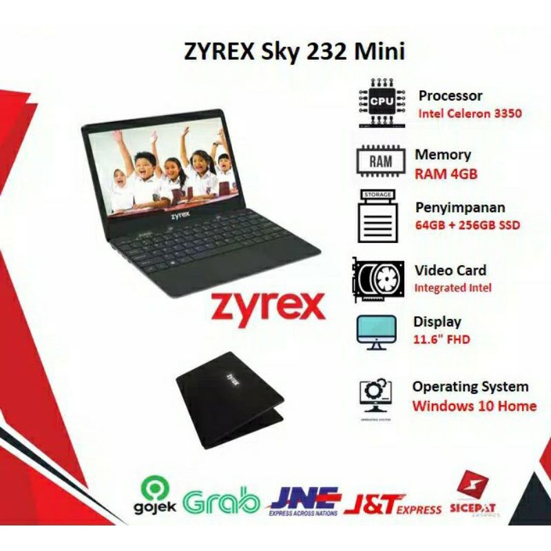 Zyrex Sky 232, Intel N3350, 256GB SSD, 4GB, 11,6 FHD, Win 10