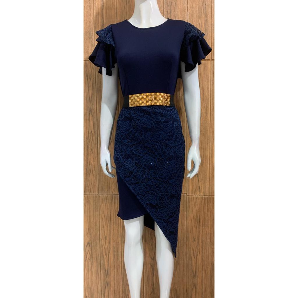 kathryn collection #129, Dres span scuba import premium kombinasi brukat gliter free belt