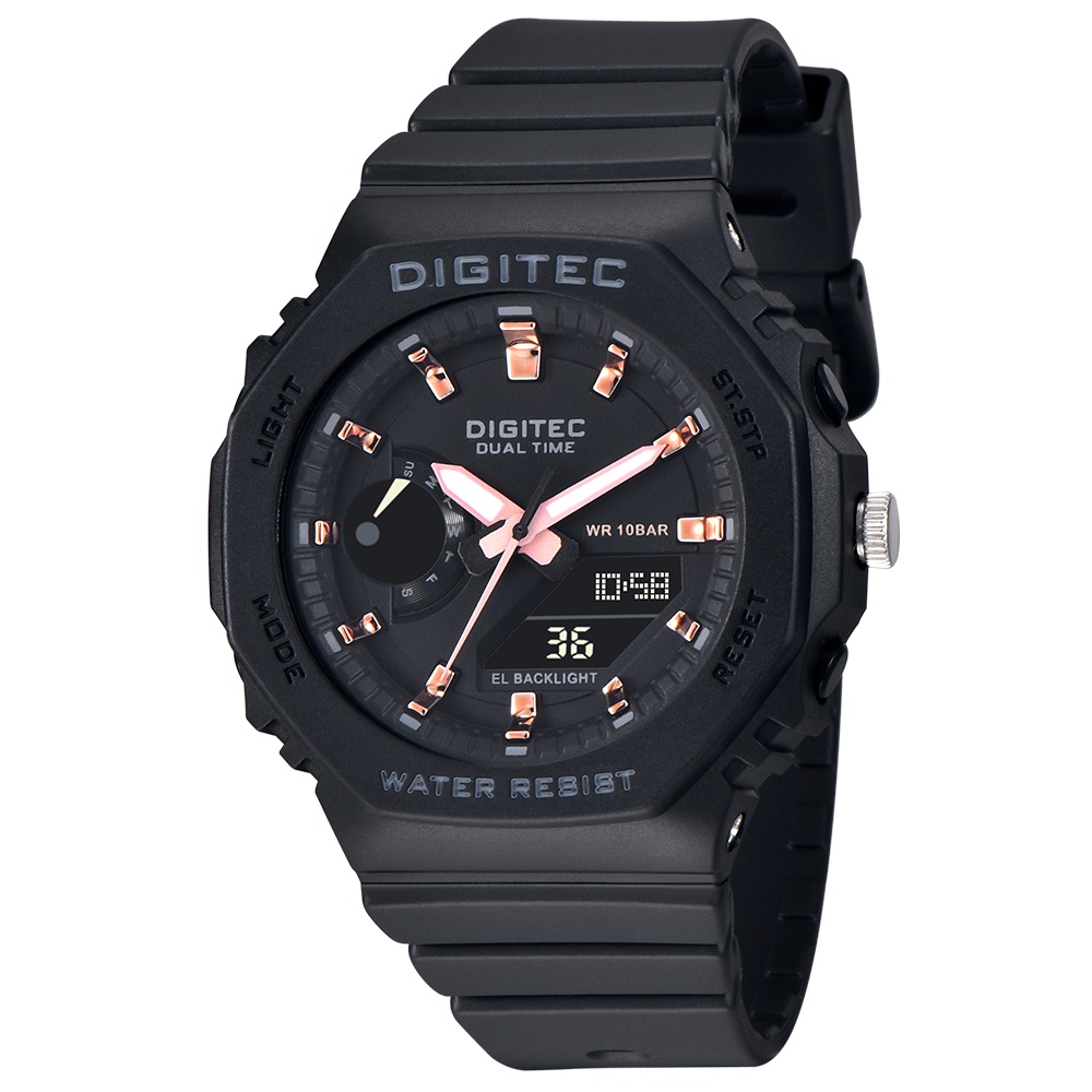 DIGITEC Jam Tangan Analog-Digital Wanita MDA-3119T Water Resist-BKRG-4B