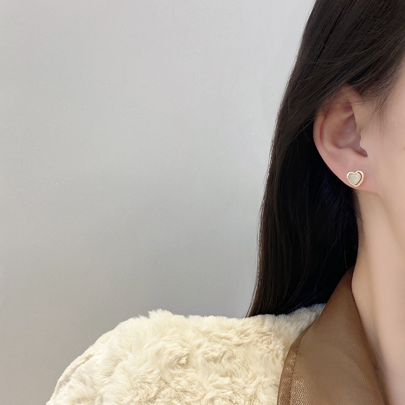 Anting Tusuk Gantung Sterling Silver Hias Batu Opalzircon Gaya Simple Untuk Wanita