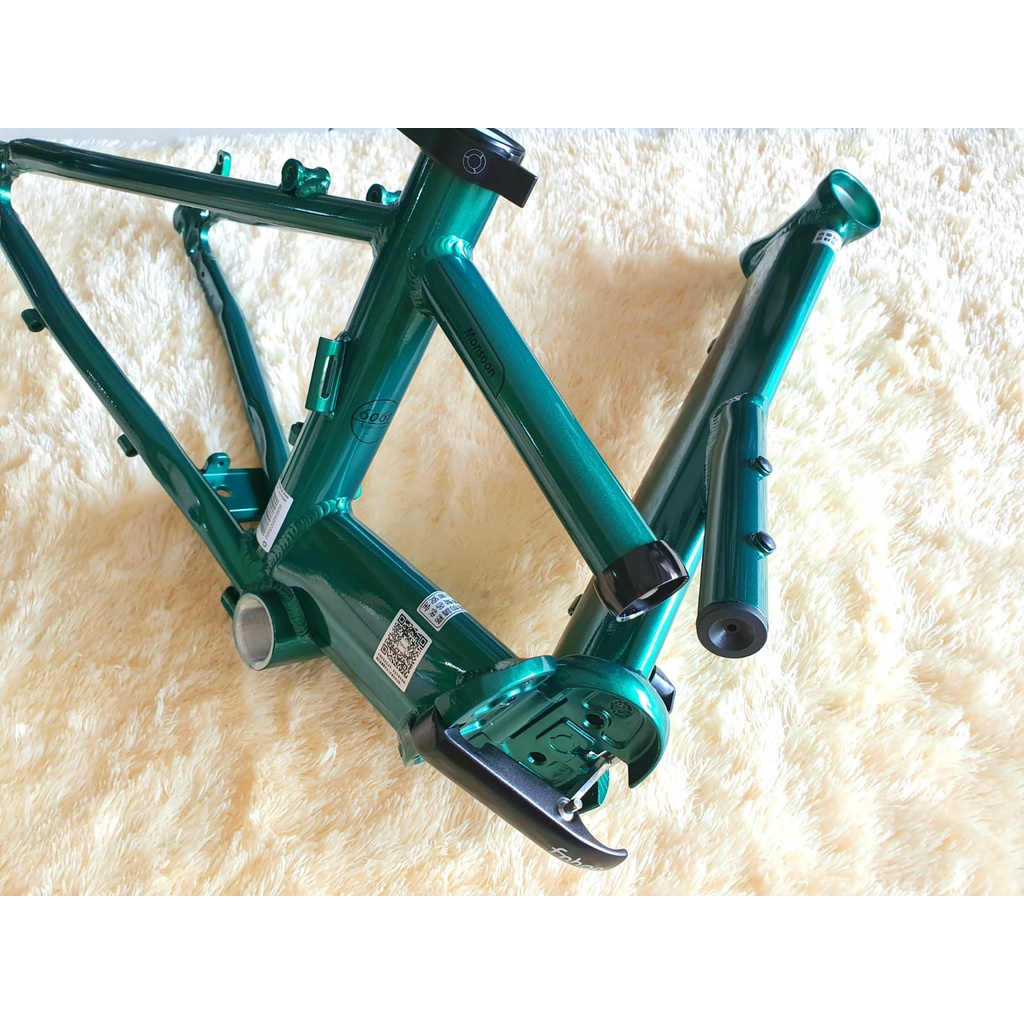 FRAME SET FNHON MONSOON 20 inch HIJAU GREEN DISCBRAKE ALUMUNIUM Plus Handlepost HP 31 35 40 cm telescopic Frame fork 22 inch disc brake Sepeda Seli Monson Moonsoon Moonson not Blast Gust Storm Tornado