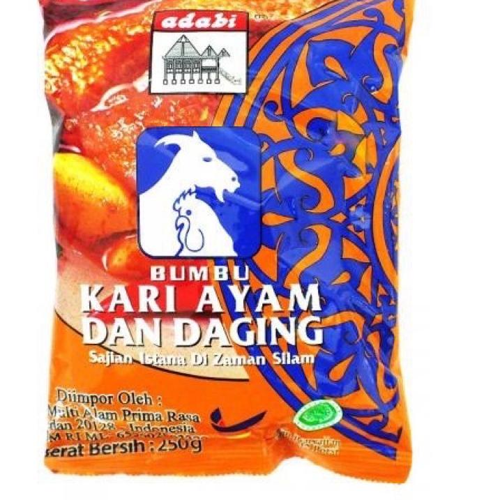 

[KODE PRODUK 87BMH7097] Kari Ayam dan Daging Adabi bumbu kari ayam kari daging 250gr malaysia halal curry chicken meat