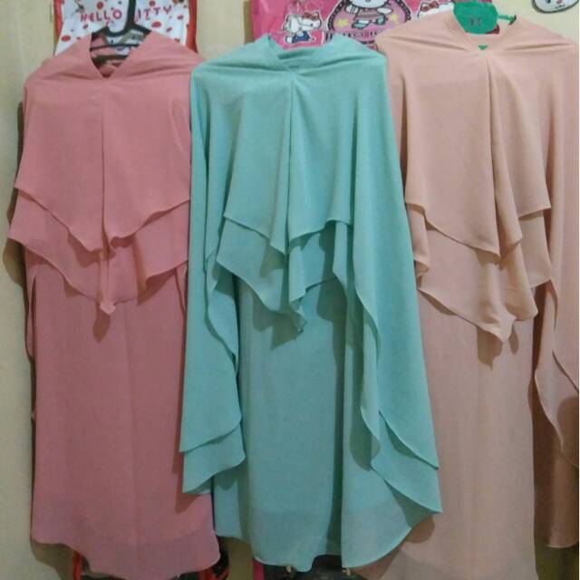 Jilbab syari 2 layer tanpa pet