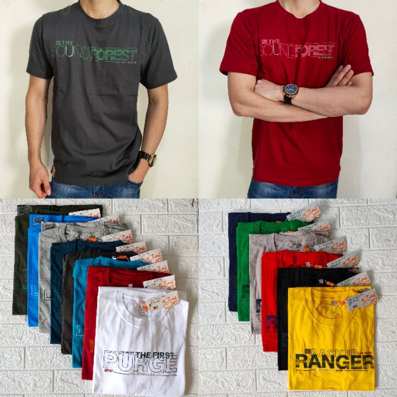 kaos oblong pendek ie'tuna pria dewasa tulisan basic/simple uk M L XL