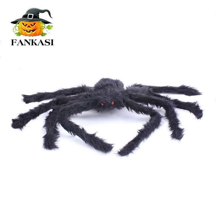 SPDL boneka laba-laba besar giant spider black dekorasi rumah hantu halloween mainan prank