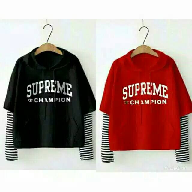 SWEATER SUPREME CHAMPION / tangan double bukan model sambungan