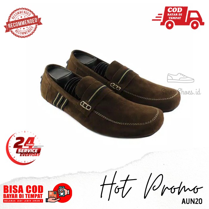 [ BISA COD ] Sepatu Slip On Pria Suede Casual