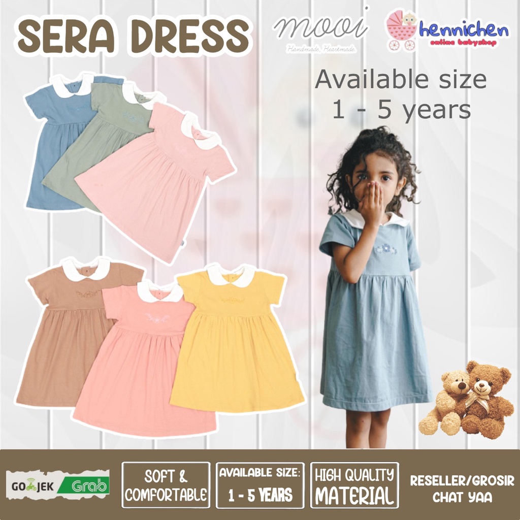 PROMO 7.7 PROMO BAJU LEBARAN MURAH MOOI SERA DRESS - DRESS ANAK PEREMPUAN DRESS BAYI DRESS IMLEK BORDIR 1-5 tahun