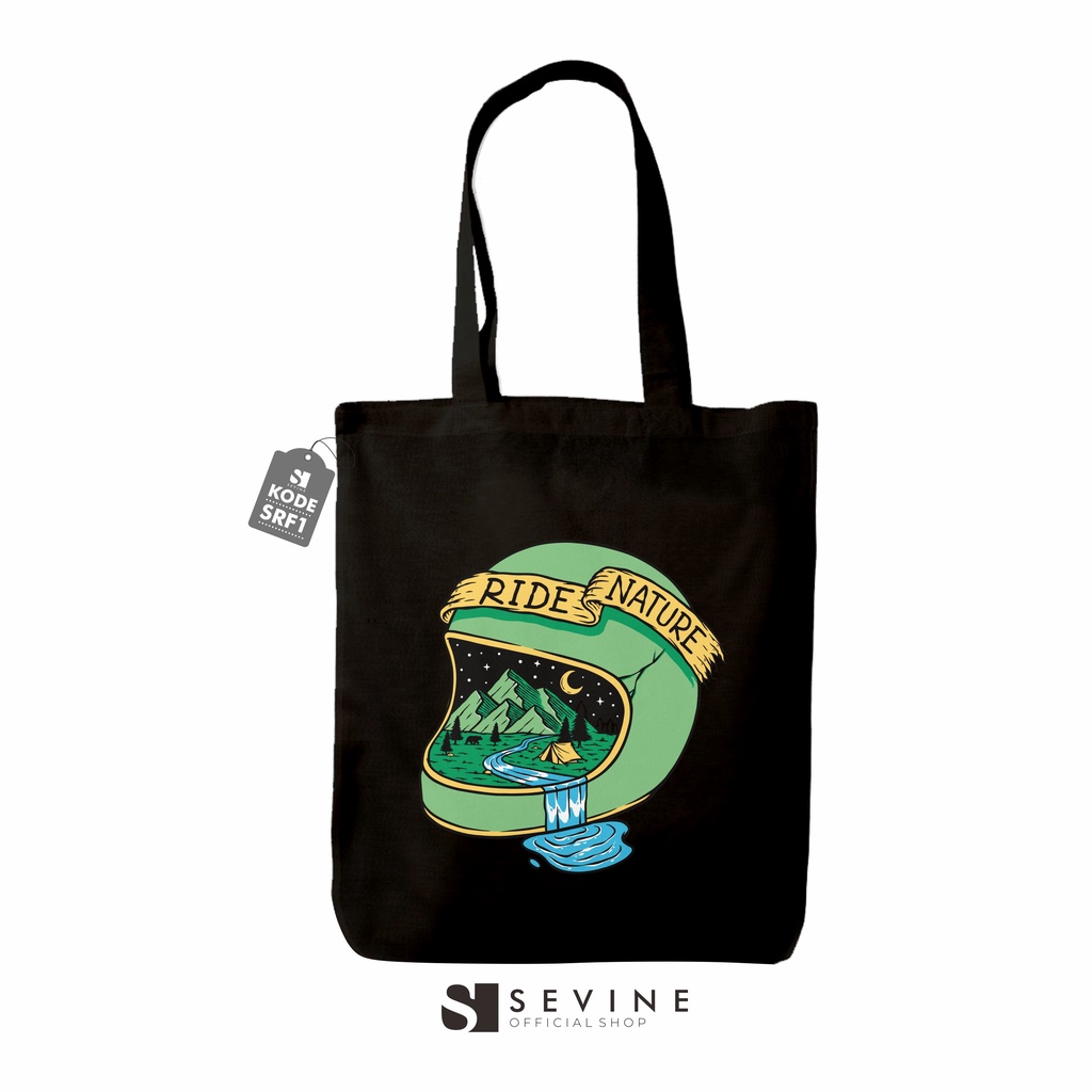 Sevine Totebag Tas Wanita Tote Bag Resleting Laptop Girl Vintage Black Series Hitam - SRF1