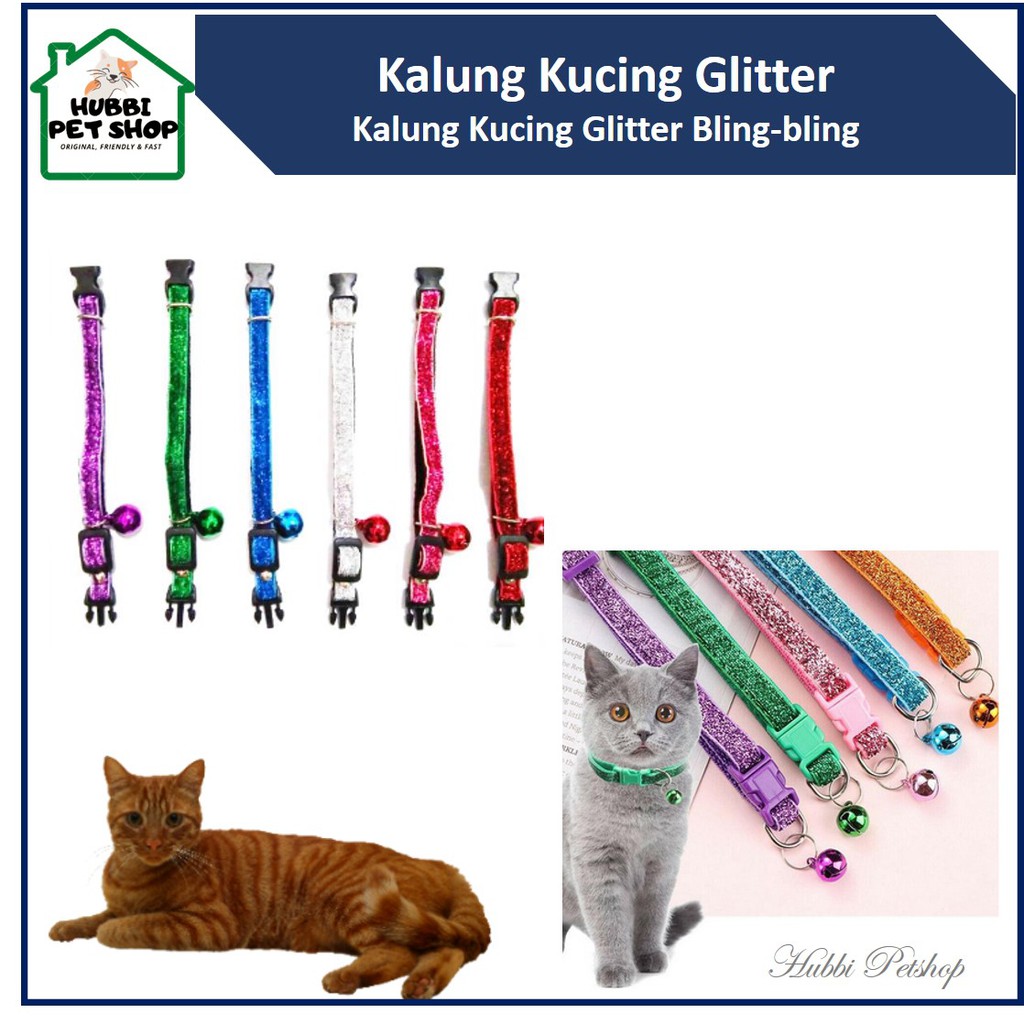 Kalung Kucing Lonceng Glitter Bling-bling