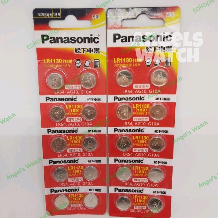 panasonic baterai LR1130 Baterai Koin AG10 389 LR54 SR54 1.5V- maxel