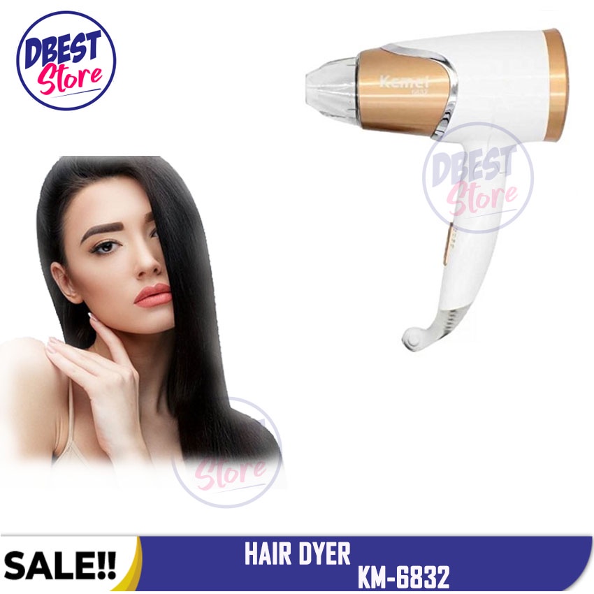 BISA COD - Hair Dryer KEMEI KM-6832/KM 6832 Pengering Rambut Lipat Portable / Perawatan Rambut