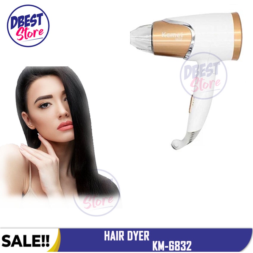 Bisa COD - Hair Dryer KEMEI KM 6832/KM-6832 Professional Hairdryer Lipat Pengering Rambut