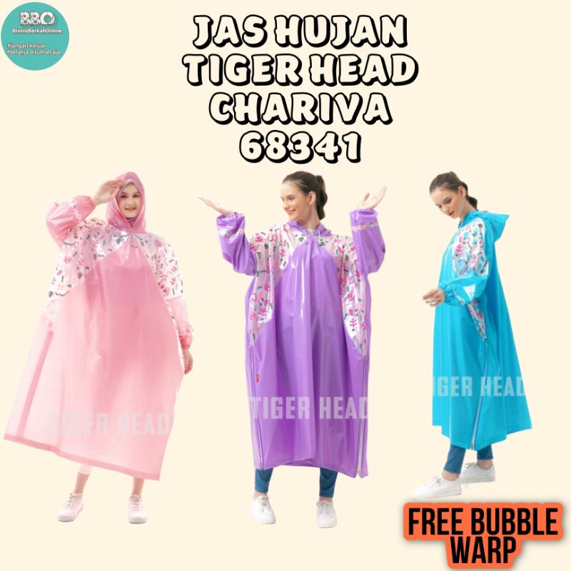 Jas Hujan Jumbo Rok Gamis Model Muslimah Wanita Dewasa Chariva TIGER HEAD 68341