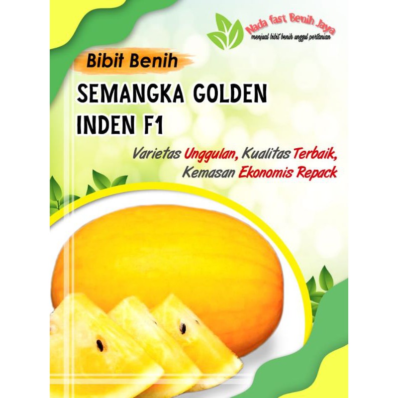 3 Biji benih buah semangka Golden inden F1 - benih buah semangka