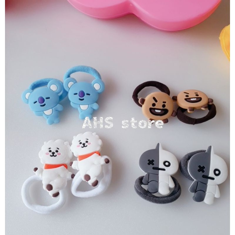 [2pcs] KUNCIR DONUT BTS / IKAT RAMBUT DONAT BTS BT21 / KARET RAMBUT BTS