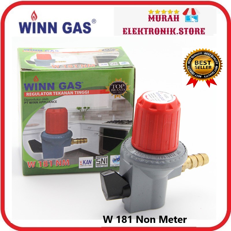 Regulator Kepala Gas Tekanan Tinggi High Pressure LPG WINN GAS W-181-M + Meteran