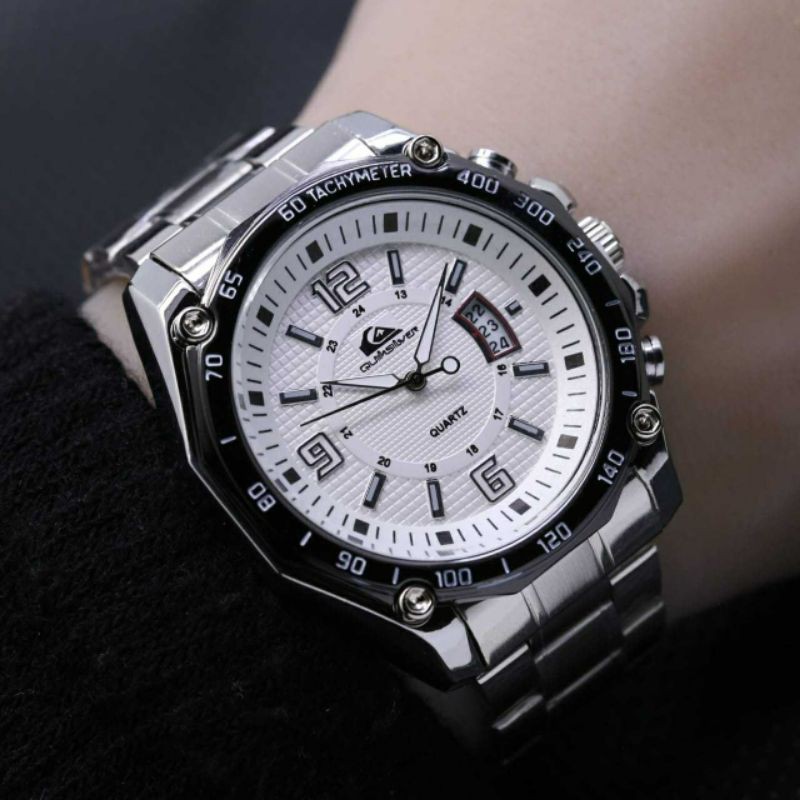 QUIKSILVER Jam Tangan Pria Analog Stainless Steel Strap 46mm