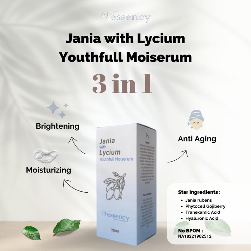 Vessency Jania with Lycium Youthfull Moiserum | Serum Brightening Antiaging Glowing V-Shape Whitenin