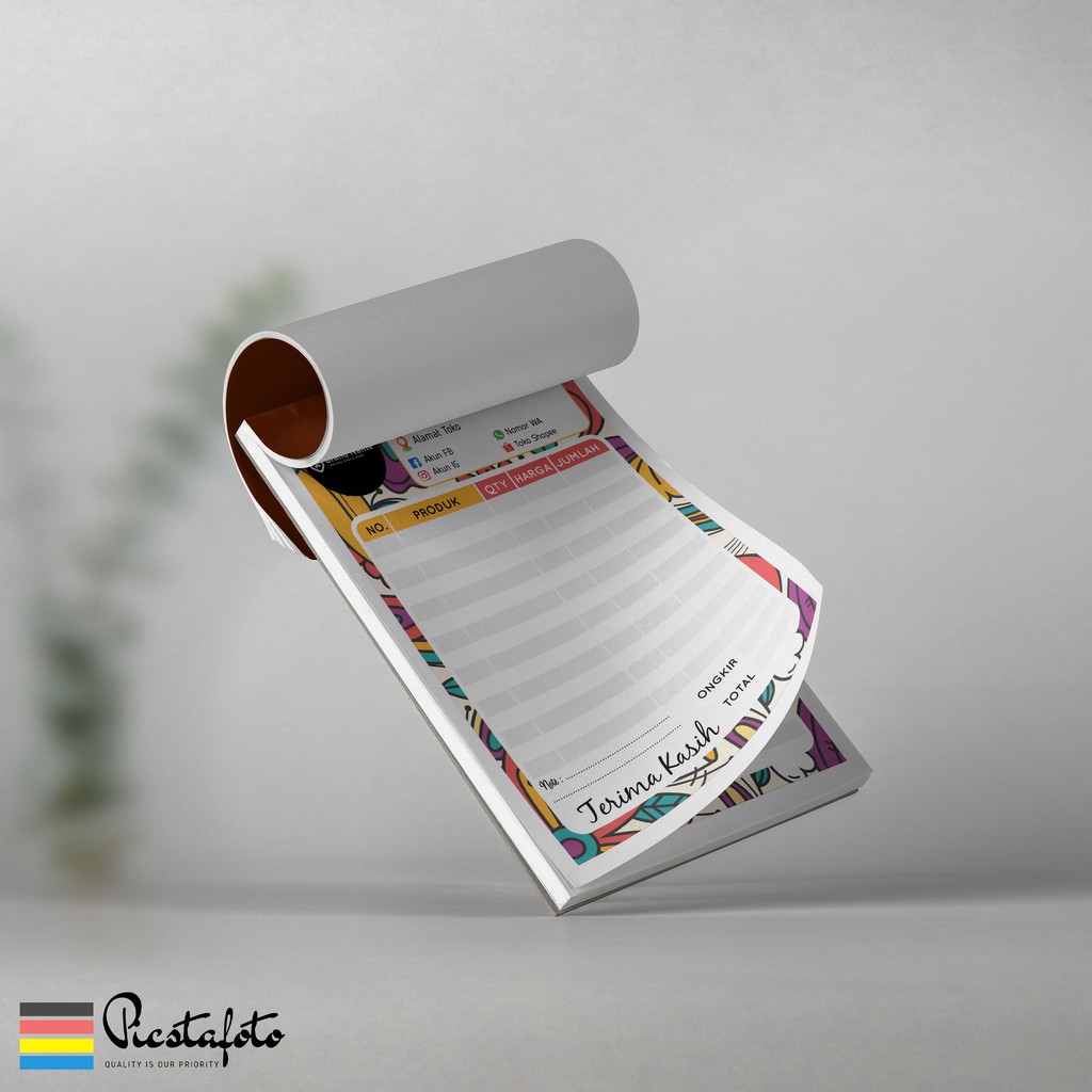

Nota / Invoice Olshop 1 Ply Full Colour Murah