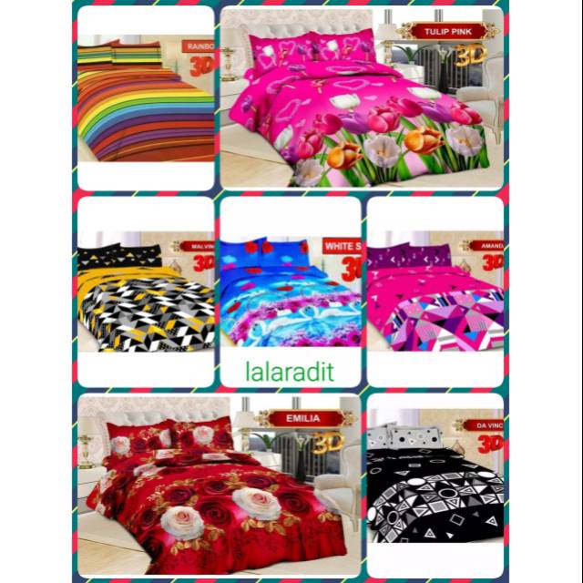  SPREI  BONITA  3D 180X200X20 RAINBOW PINK TULIP  MALVINO 