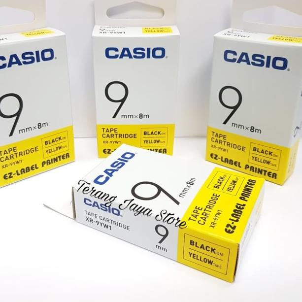 

► Casio EZ-Label Printer Black Ink Yellow XR-9YW1 /Label Casio 9MM (ORI) ☄