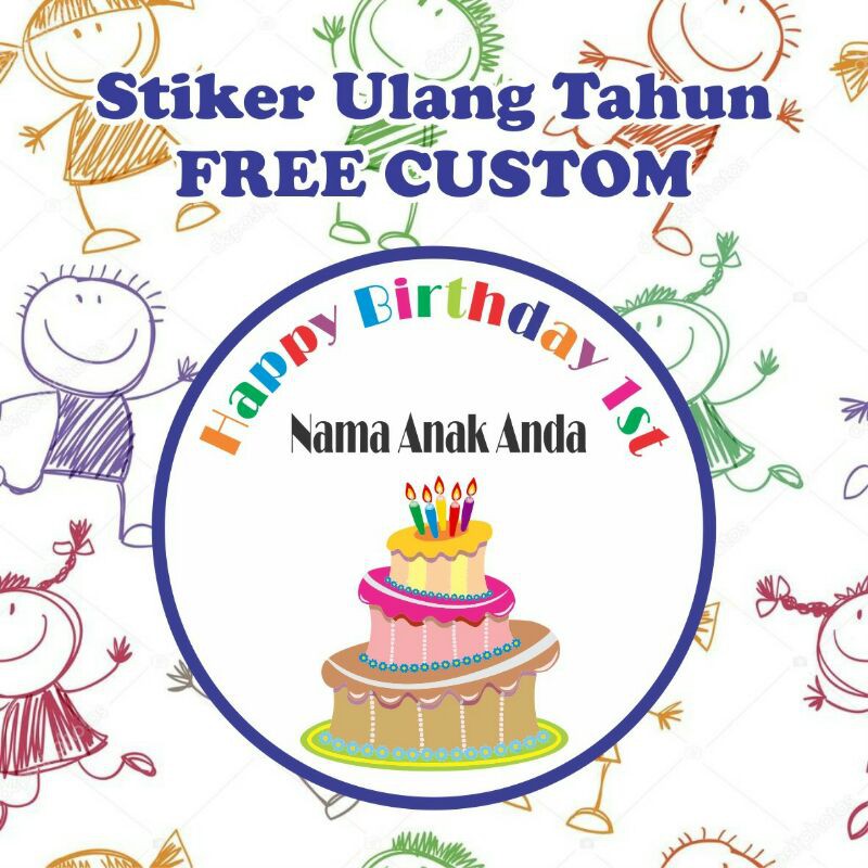 

Sticker Label Happy Birthday Selamat Ulang Tahun Anak Stiker Tumpeng
