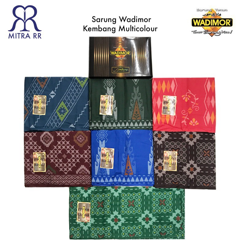 MitraRR Sarung WADIMOR motif KEMBANG MULTICOLOUR Sarung Dewasa Tenun Sarung Ecer Sarung Grosir