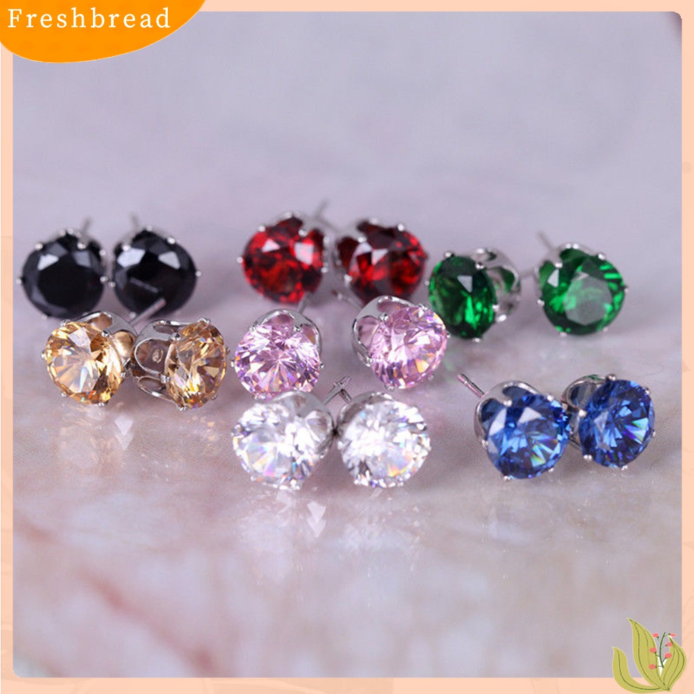 [Fresh] Anting Tusuk Zircon Cubic Zircon Cubic Elegan untuk Wanita / Hadiah Pernikahan/Earring