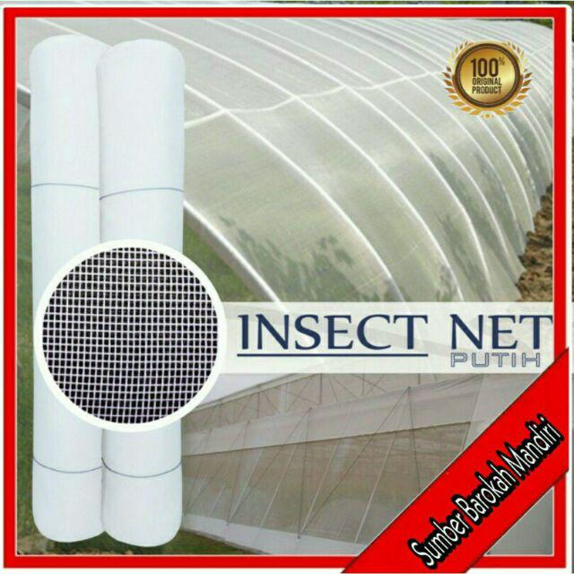 Jaring Insect Net Lebar 1 Mtr Putih 50 Mesh Kelambu Green House