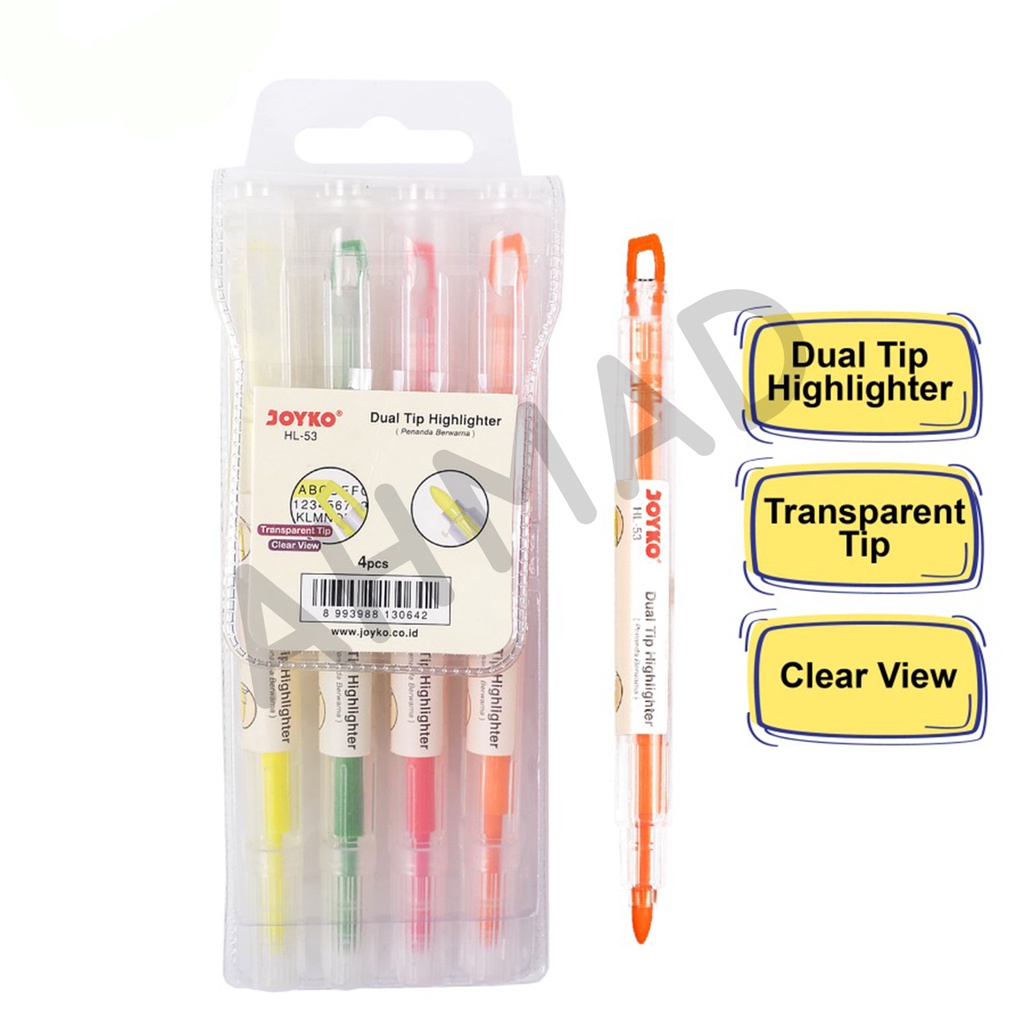 

JOYKO Dual Tip Highlighter Penanda Berwarna HL-53 [ SET ]