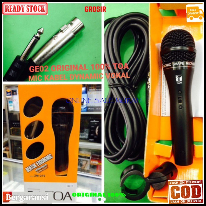 G02 TOA mic kabel original mik cable karaoke vokal meeting vocal audio sound pro jernih panggung pidato ceramah imam masjid musik music pengeras suara G02   Bisa ke segala alat audio sound KABEL ORIGINAL TOA 5 METER  GARANSI UANG KEMBALI 100% JIKA TERBUKT