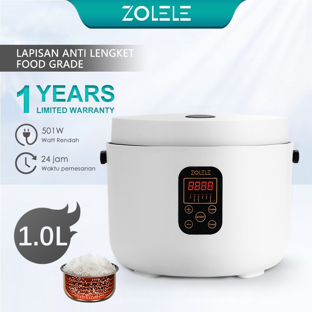 zolele 1 2l rice cooker mini home kitchen smart multifunctional penanak nasi 3 5 people non stick
