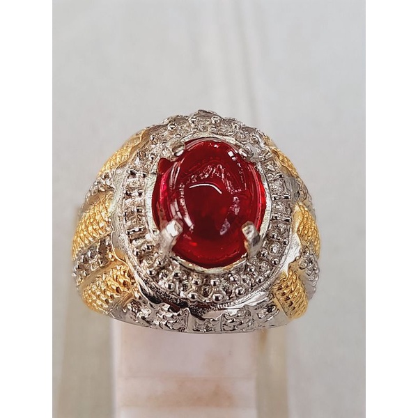 Cincin Batu Akik Merah Delima/Siam Bangkok Asli Murah