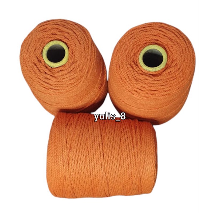 Benang katun premium ORANGE /tali macrame size 4mm