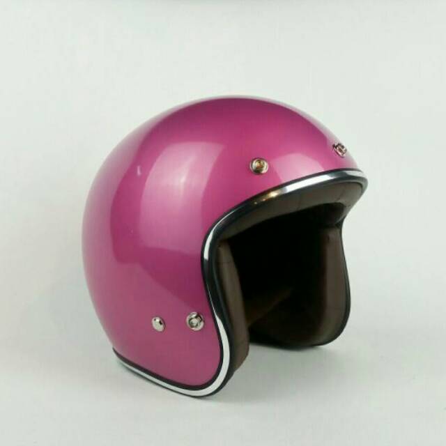 Helm Motor Retro Boulter PINK Solid