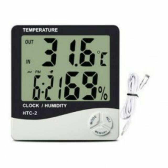 Jam Digital Multifunction Temperature, Humidity Meter with Clock Alarm, Date, Week Calender