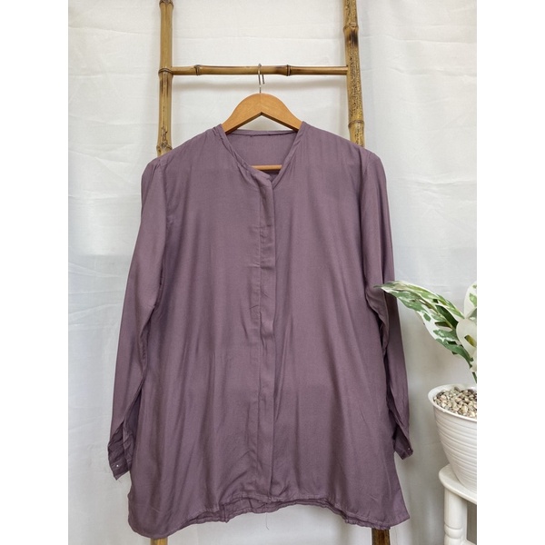 MAUDY SHIRT BLOUSE WANITA RAYON PREMIUM-LAVENDER TUA