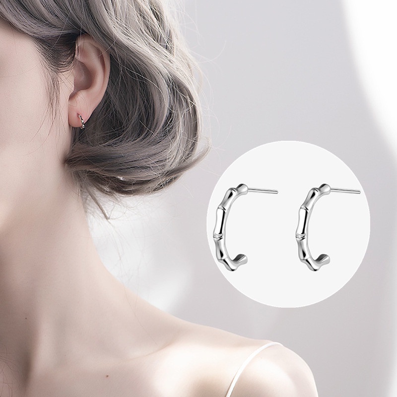 Magic789 Chic Silver Geometric Stud Earrings for Women Girls Simple Fashion Ear Jewelry