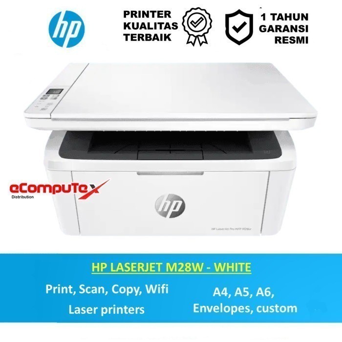 PRINTER HP LASERJET M28W ALL IN ONE WIRELESS / HP LASER JET M 28 W / M28 W AIO PRINT MONO SCAN COPY WIFI RESMI