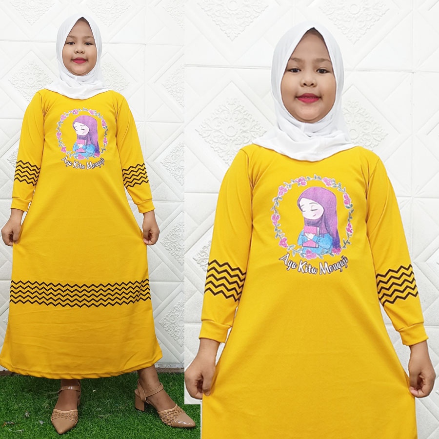 AYO KITA MENGAJI GAMIS DRESS ANAK 4-12Tahun CARLINA