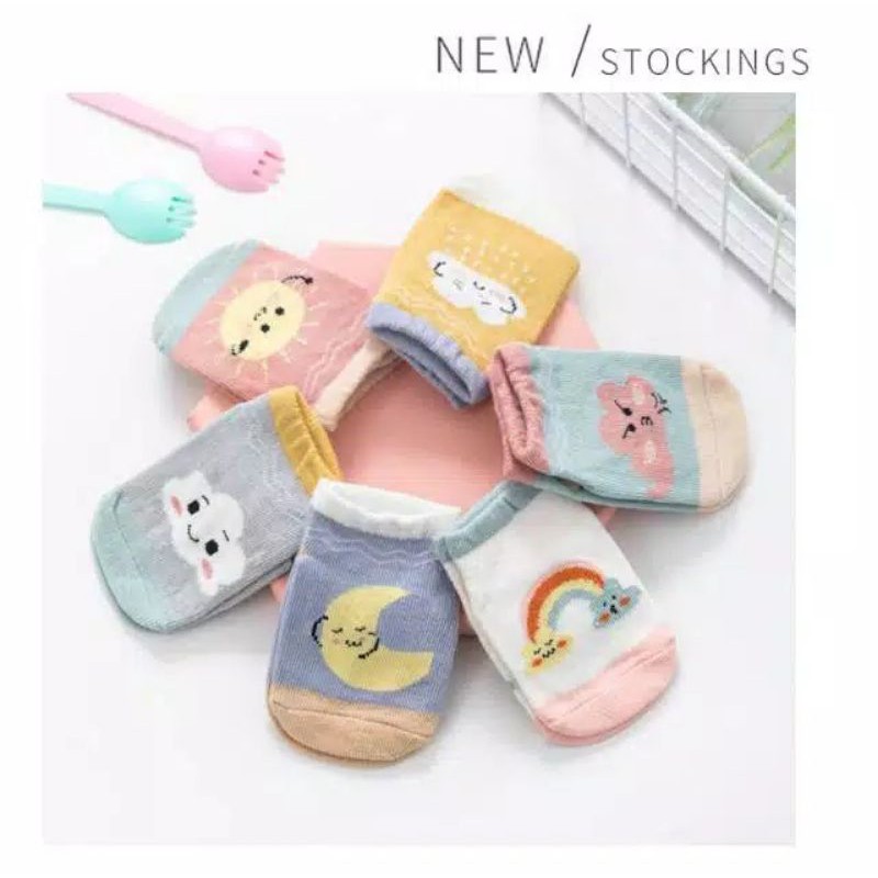 Kaos kaki ankle bayi karakter Awan baby socks Robibabi