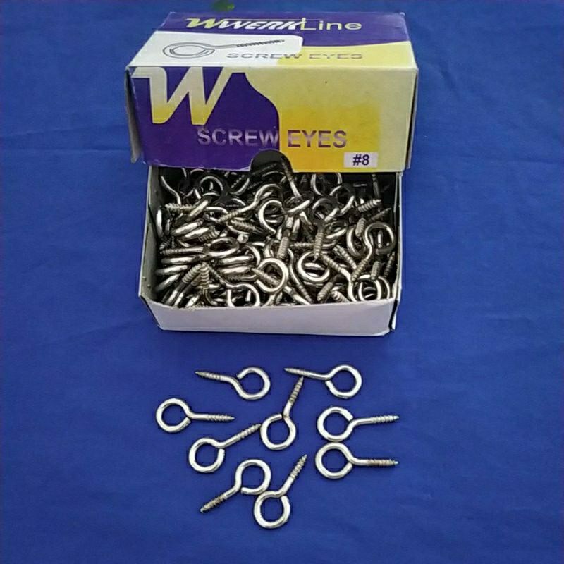 Skrup Gantung Tutup no 8/ Screw Eyes Werkline isi 5 pcs