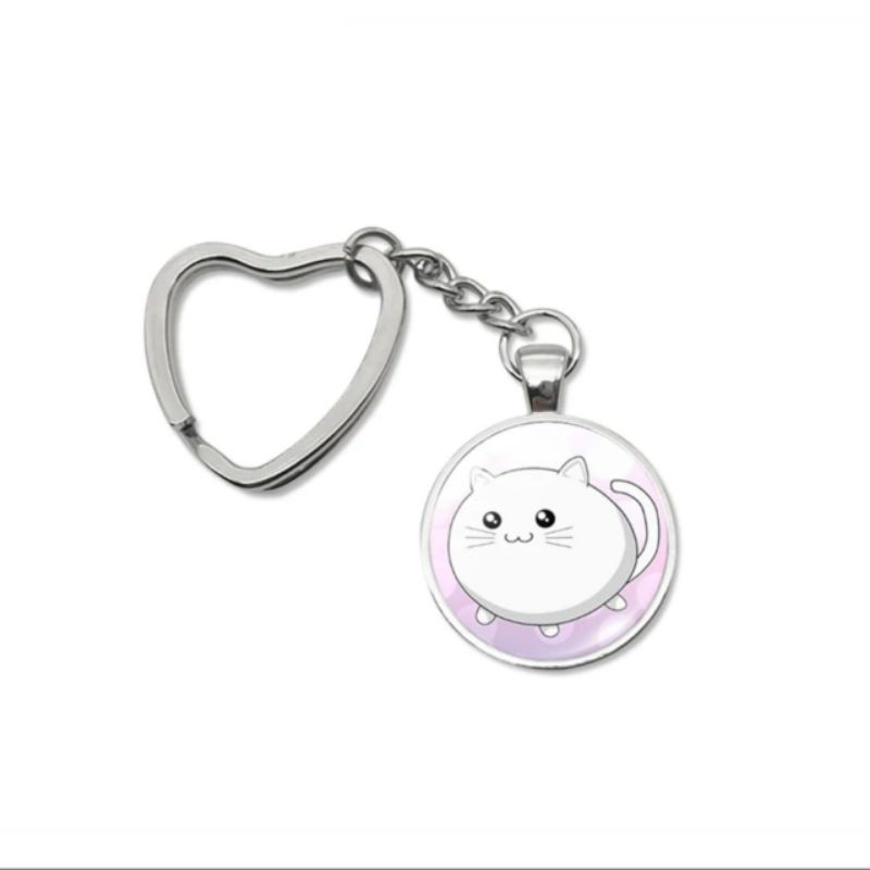 Gantungan kunci cute kitten baby lovely heart keychain holder